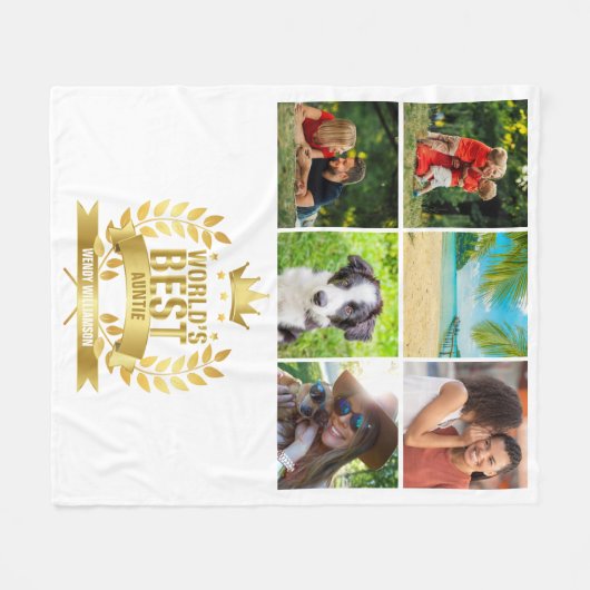 Die beste Tante der Welt 6 FotoCollage Fleecedecke (Vorderseite (Horizontal))