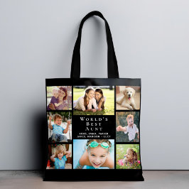 Die beste Tante der Welt 8 FotoCollage Black Tasche
