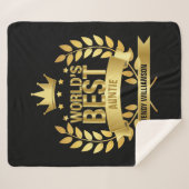 Die beste Tante der Welt Gold Black Sherpadecke (Vorderseite (Horizontal))