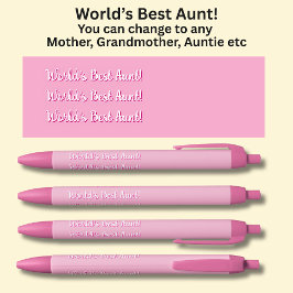 Die beste Tante der Welt! - Kann Text auf Rosa änd Kugelschreiber