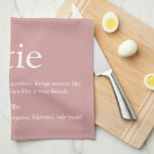 Die beste Tante der Welt, Tante definiert Rosa Geschirrtuch (Viertel Falte)