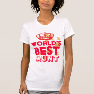 Die beste TANTE rote Krone und Sterne V07 der Welt T-Shirt
