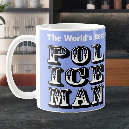 Die beste Tasse für Polizisten der Welt in Blau