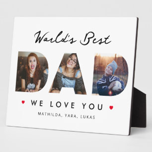 Die beste Vater-3-FotoCollage der Welt Fotoplatte