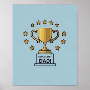 Die beste Vater-Trophäe der Welt Digitale Kunstdru Poster