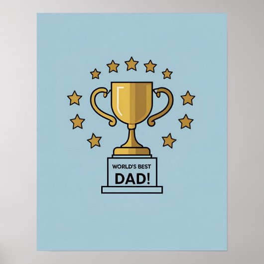 Die beste Vater-Trophäe der Welt Digitale Kunstdru Poster (Vorne)