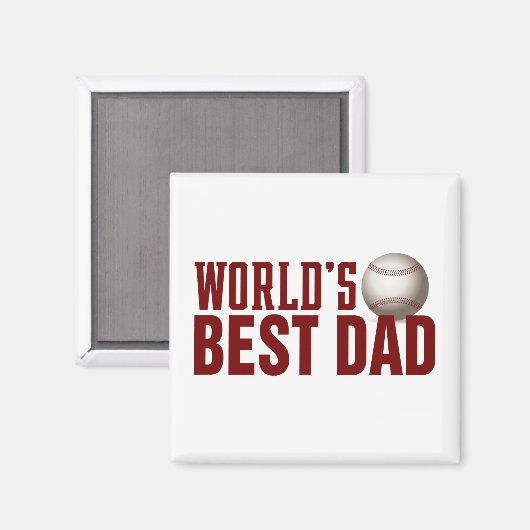 Die beste Vater-Typografie-Baseball der Welt | Mag Magnet (Vorderseite/Rückseite)