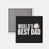 Die beste Vater-Typografie-Baseball der Welt | Mag Magnet (Vorderseite/Rückseite)
