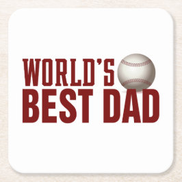 Die beste Vater-Typografie-Baseball der Welt | Unt Rechteckiger Pappuntersetzer