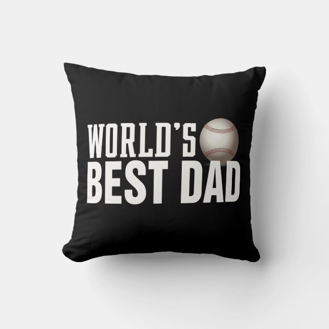 Die beste Vater-Typografie der Welt - Baseball-Thr Kissen (Vorderseite)