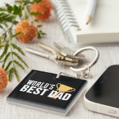 Die beste Vater-Typografie-Trophäe der Welt | SCHL Schlüsselanhänger (Vorderseite rechts)