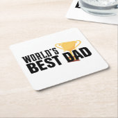 Die beste Vater-Typografie-Trophäe der Welt | UNTE Rechteckiger Pappuntersetzer (angewinkelt)