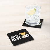 Die beste Vater-Typografie-Trophäe der Welt | UNTE Rechteckiger Pappuntersetzer (Vor Ort)