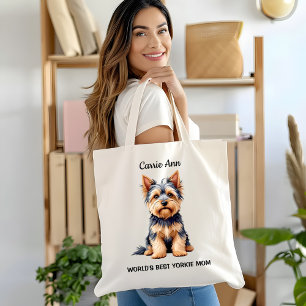 Die beste Yorkie-Mama der Welt mit Bildern Tragetasche