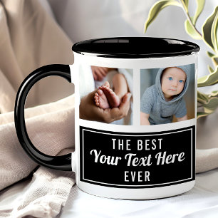 Die beste Your Text Here jemals Schwarz Collage Fo Tasse