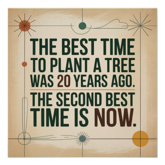 Die beste Zeit, um einen Baum zu pflanzen, war vor Poster (Vorderseite)