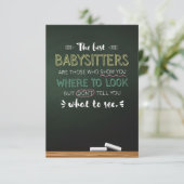 Die besten Babysitter Dankeskarte (Stehend Vorderseite)