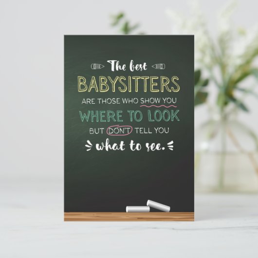 Die besten Babysitter Dankeskarte (Stehend Vorderseite)