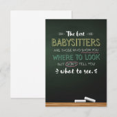 Die besten Babysitter Dankeskarte (Vorne/Hinten)