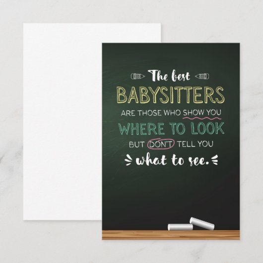 Die besten Babysitter Dankeskarte (Vorne/Hinten)