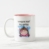 Die besten Big Sister Tshirts der brünetten Welt Zweifarbige Tasse (Links)