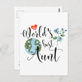 Die besten Blume der Welt für Tante - Linsentrübun Postkarte (Vorne/Hinten)