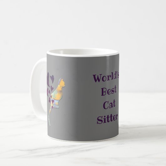 Die besten Cat Sitter Cat Hearts der Welt Vielen D Kaffeetasse (Vorderseite Links)