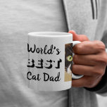 Die besten Cat Vater der Welt Personalisierte Foto Kaffeetasse<br><div class="desc">Diese Tasse ist ein tolles Geschenk für den besten Katzenpapa aller Zeiten,  mit zwei Fotos für Haustiere und "World's Best Cat Vater" in einer coolen Typografie.</div>