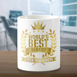 Die besten Dentist Gold 5 Sterne der Welt Kaffeetasse<br><div class="desc">Personalisieren Sie für den besten Zahnarzt der Welt,  um ein einzigartiges Geschenk für sie zu schaffen. Entwickelt von Thisisnotme©</div>