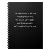 "Die besten Dinge im Leben" Zitat Spiral-Notebook Notizblock (Vorderseite)
