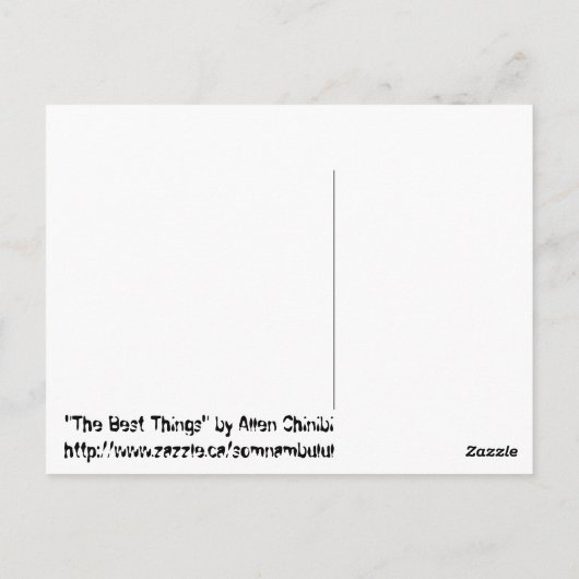 Die besten Dinge Postkarte (Rückseite)