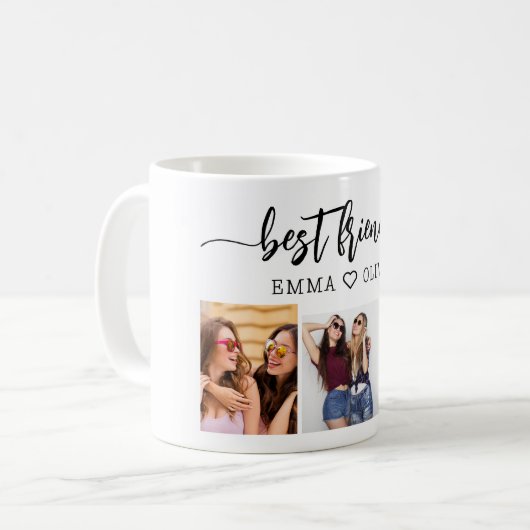 Die besten Freunde 3 Foto Collage Keepake Kaffeetasse (Vorderseite Links)