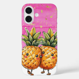 Die besten Freunde Ananas Kawaii Ananas Pink iPhone 16 Hülle