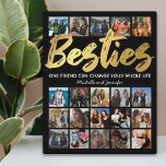 Die besten Freunde | Besties Foto Collage Fotoplatte<br><div class="desc">Personalisierten beste Freunde fleecy Bildplaque mit einem angesagten schwarzen Hintergrund,  der in jede Farbe geändert werden kann,  das Wort "besties" in einem Imitat Gold-Folie-Script-Schriftart,  ein Freundschaftsangebot,  Ihre Namen und eine 20-Quadratmeter-Collage-Vorlage,  damit Sie sich selbst anpassen können.</div>