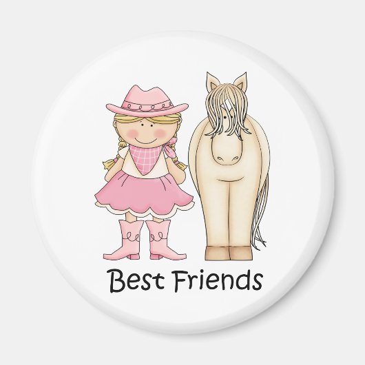 Die besten Freunde - Blond Cowgirl und Pferd Magnet (Vorne)