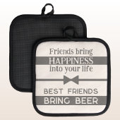 Die besten Freunde bringen Bier grau Topflappen