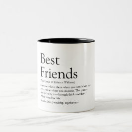 Die besten Freunde definieren moderne Typografie Zweifarbige Tasse