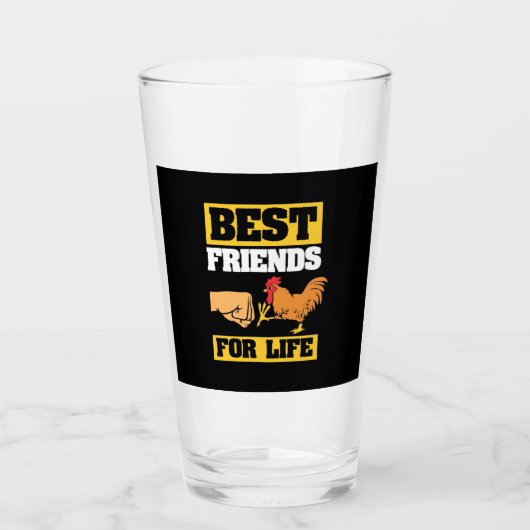 Die besten Freunde des Lebens für Hühner Glas (Vorderseite)