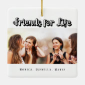 Die besten Freunde des weißen Fotos Keramikornament (Rückseite)