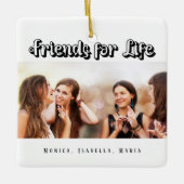 Die besten Freunde des weißen Fotos Keramikornament (Vorderseite)
