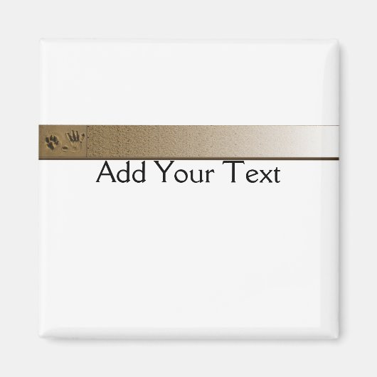 Die besten Freunde Dog Paw und Hand Print in Sand Magnet (Vorne)