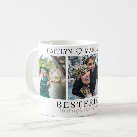 Die besten Freunde durch dickes und dünnes Drei Fo Kaffeetasse (Vorderseite Links)