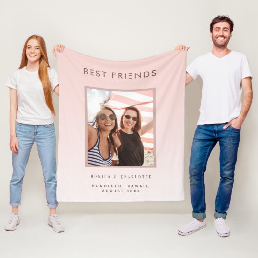 Die besten Freunde erröten Rose Gold Foto Fleecedecke (Beispiel)