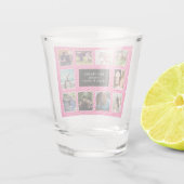 Die besten Freunde Foto Collage Schwarz und Rosa S Schnapsglas (Rückseite)