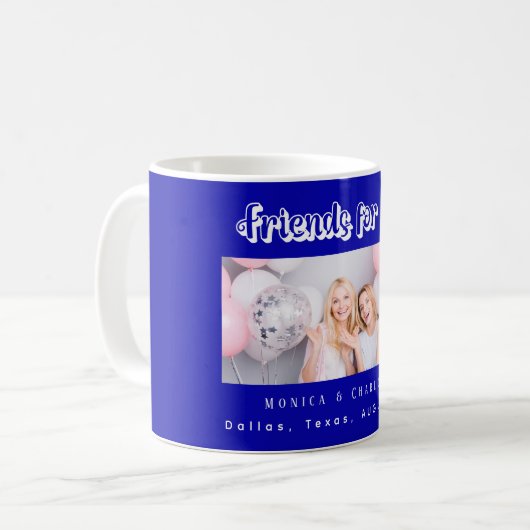 Die besten Freunde Foto königsblaue Namen Kaffeetasse (Vorderseite Links)