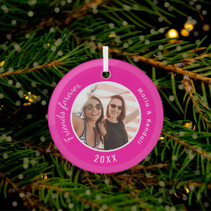 Die besten Freunde Foto-Namen pink Ornament Aus Glas