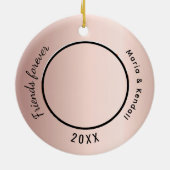 Die besten Freunde Foto Namen Rose Gold Keramik Ornament (Hinten)