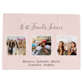 Die besten Freunde Foto Namen Rosen gold Rosa Gebu Große Geschenktüte (Rückseite)