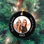 Die besten Freunde Foto-Namen schwarz Keramik Ornament