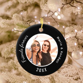 Die besten Freunde Foto-Namen schwarz Keramik Ornament